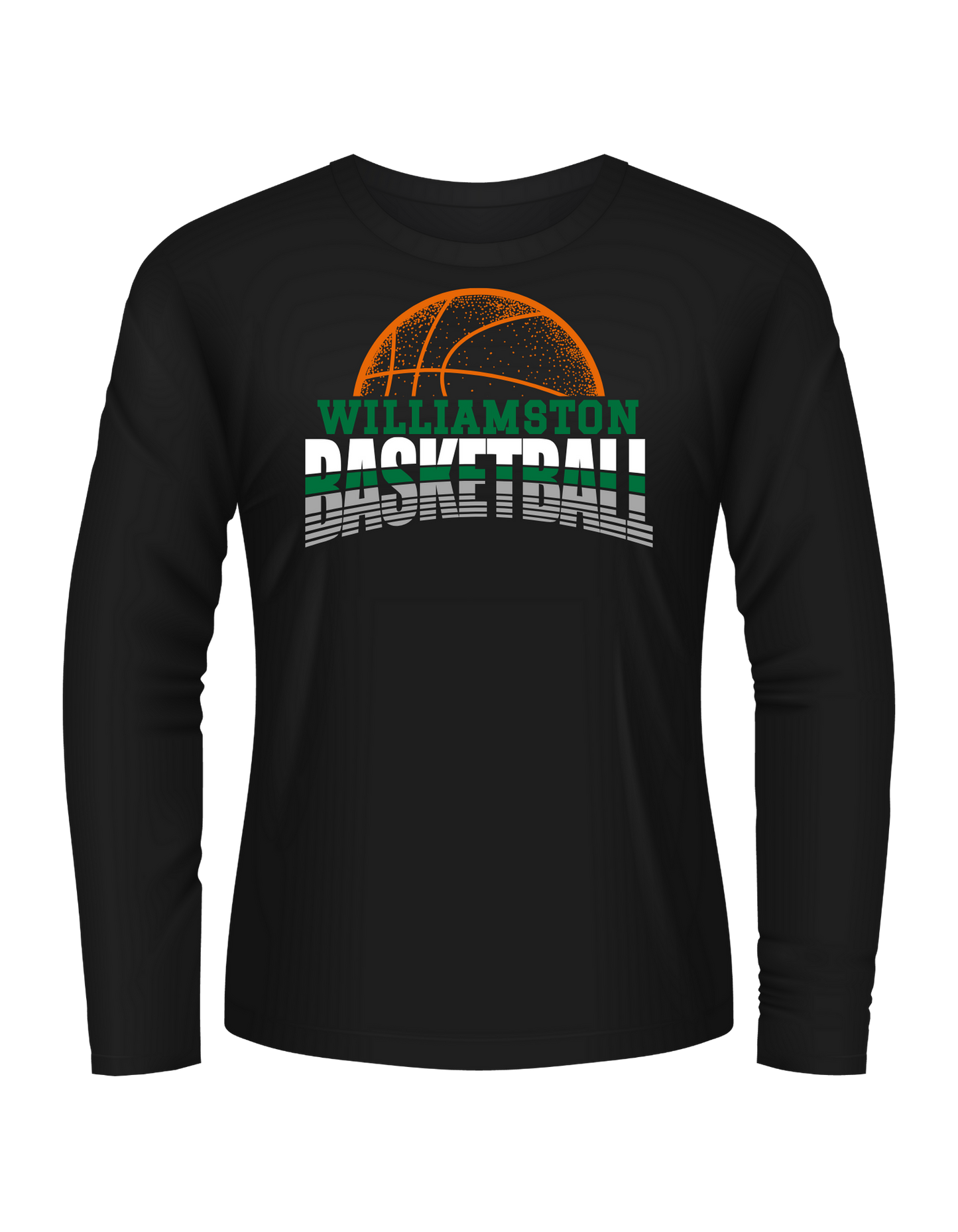Williamston Basketball (orange ball) Long Sleeve - Adult