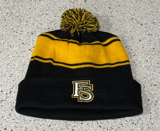 FS Stripe Pom Pom Beanie